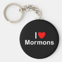 I Love (Heart) Mormons Keychain