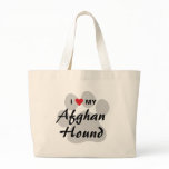 I Love (Heart) My Afghan Hound Tote Bags