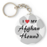 I Love (Heart) My Afghan Hound keychains