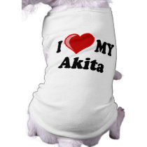I Love (Heart) My Akita Dog Pet Clothing