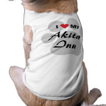 I Love (Heart) My Akita Inu Paw Print