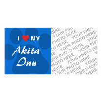 I Love (Heart) My Akita Inu Paw Print