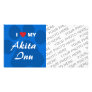 I Love (Heart) My Akita Inu Paw Print Photo Card Template