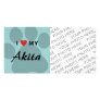 I Love (Heart) My Akita Paw Print Photo Card Template
