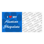 I Love (Heart) My Alsatian Shepalute Custom Photo Card