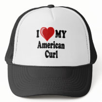 I Love (Heart) My American Curl Cat Hat