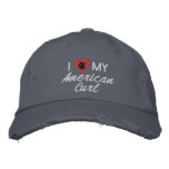 I Love (Heart) My American Curl embroidered hats
