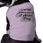 I Love (Heart) My American Eskimo Dog Pet T Shirt