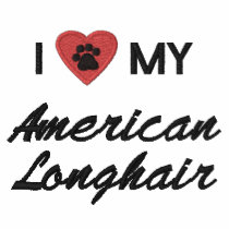 I Love (Heart) My American Longhair Pawprint Polo Shirt