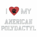 I Love (Heart) My American Polydactyl Pawprint Embroidered Jacket
