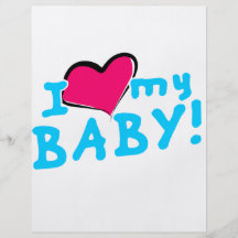 I love (heart) my baby boy flyer design