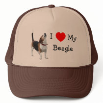 I Love Heart My Beagle Cute Dog Lover Hat