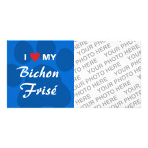 I Love (Heart) My Bichon Frise Photo Card Template