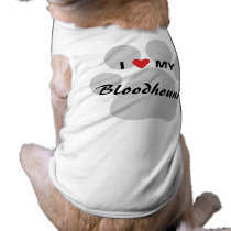 I Love (Heart) My Bloodhound Pawprint