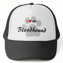 I Love (Heart) My Bloodhound Pawprint