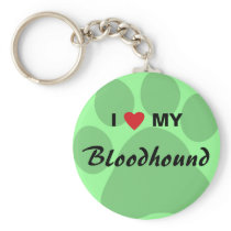 I Love (Heart) My Bloodhound Pawprint