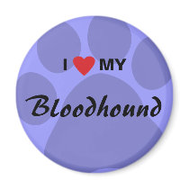 I Love (Heart) My Bloodhound Pawprint