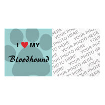 I Love (Heart) My Bloodhound Pawprint