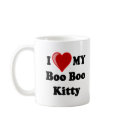 I Love (Heart) My Boo Boo Kitty Cat mugs