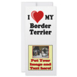 I Love (Heart) My Border Terrier Dog rack cards