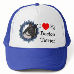 I Love Heart My Boston Terrier Dog Lover Photo Hat