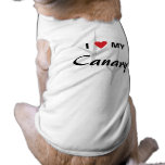 I Love (Heart) My Canary Bird Tracks Design pet clothing