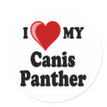 I Love (Heart) My Canis Panther Dog Round Stickers