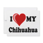 I Love (Heart) My Chihuahua Dog Invitation