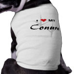 I Love (Heart) My Conure Bird Tracks Design pet clothing