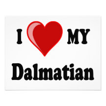 I Love (Heart) My Dalmatian Dog Invitation