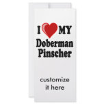 I Love (Heart) My Doberman Pinscher Dog rack cards