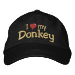 I love (heart) my Donkey embroidered hats