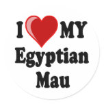 I Love (Heart) My Egyptian Mau Cat stickers