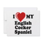 I Love (Heart) My English Cocker Spaniel Dog invitations