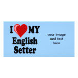 I Love (Heart) My English Setter Dog photo cards