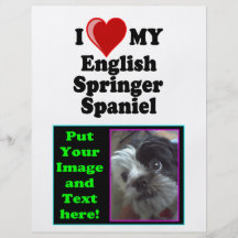 I Love (Heart) My English Springer Spaniel Dog Flyer Design