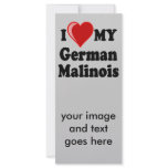 I Love (Heart) My German Malinois Dog rack cards