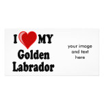 I Love (Heart) My Golden Labrador Dog photo cards