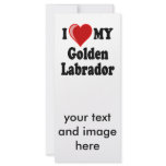 I Love (Heart) My Golden Labrador Dog Rack Card Design