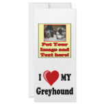 I Love (Heart) My Greyhound Dog Gifts rack cards