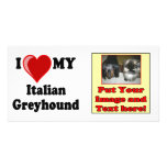 I Love (Heart) My Italian Greyhound Dog photo cards