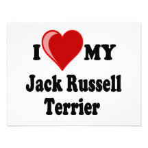 I Love (Heart) My Jack Russell Terrier Dog Invite