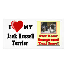 I Love (Heart) My Jack Russell Terrier Dog Customised Photo Card