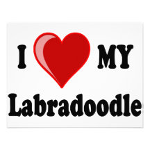 I Love (Heart) My Labradoodle Dog Personalised Invites