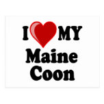 I Love (Heart) My Maine Coon Cat Post Cards