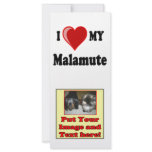 I Love (Heart) My Malamute Dog rack cards