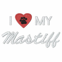 I Love (Heart) My Mastiff Pawprint Polo Shirt