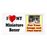 I Love (Heart) My Miniature Boxer Dog photo cards