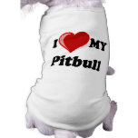 I Love (Heart) My Pitbull Dog pet clothing