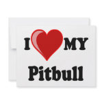 I Love (Heart) My Pitbull Dog invitations
